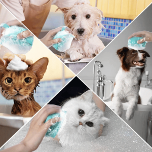 Siliconen Badborstel voor Honden met Shampoo Dispenser – Grooming Borstel voor Honden, Katten & Andere Huisdieren