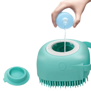 Siliconen Badborstel voor Honden met Shampoo Dispenser – Grooming Borstel voor Honden, Katten & Andere Huisdieren